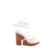 Pre-owned Leather heels Jacquemus Pre-owned , White , Dames