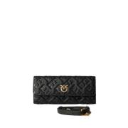 Compacte Vogelportemonnee Antiek Goud Pinko , Black , Dames