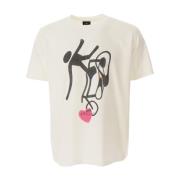 Heart Cycle T-shirt in wit PS By Paul Smith , Beige , Heren