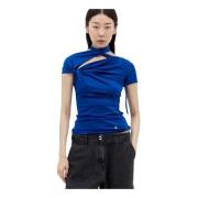 Draped Jersey Top Coperni , Blue , Dames