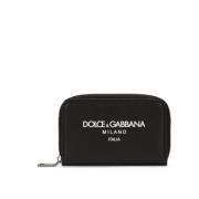 Portemonnee met Logo-Print en Rits Dolce & Gabbana , Black , Unisex