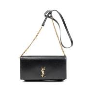 Pre-owned Leather shoulder-bags Yves Saint Laurent Vintage , Black , D...