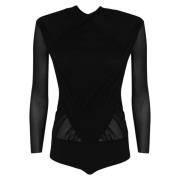 Zwarte Tule Longsleeve Top Philosophy di Lorenzo Serafini , Black , Da...