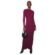 Bordeaux Maxi Jurk met Open Rug Mugler , Red , Dames