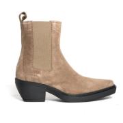 Taupe Suede Texaanse Enkellaarzen Copenhagen Shoes , Beige , Dames