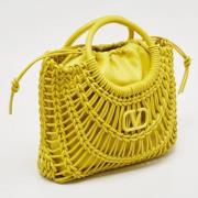 Pre-owned Leather handbags Valentino Vintage , Yellow , Dames