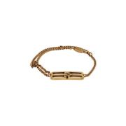 Icon Logo Verstrengelde Messing Armband Balenciaga , Yellow , Dames