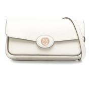 Witte leren East West-tas Tory Burch , White , Dames