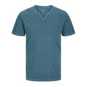 Split Neck Heren T-shirt Jack & Jones , Blue , Heren