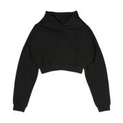 Soot Cropped Heavy Hood Entire Studios , Black , Dames