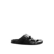 Anatomische Leren Muiltjes Balenciaga , Black , Heren