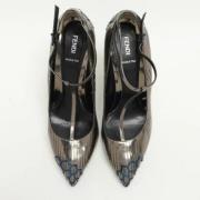 Pre-owned Leather heels Fendi Vintage , Gray , Dames