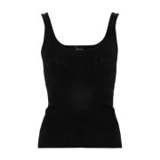 Zwarte Gebreide Tanktop Mugler , Black , Dames