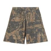 Droge Modder Bruin Camo Bermuda Shorts Acne Studios , Brown , Heren