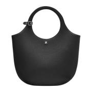 Zwarte leren tas Courrèges , Black , Dames