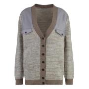 Kasjmier Vest met Voorflapzakken Malo , Beige , Dames