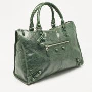 Pre-owned Leather totes Balenciaga Vintage , Green , Dames