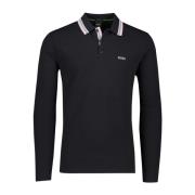 Lange mouw donkerblauwe poloshirt Hugo Boss , Blue , Heren