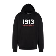 Katoenen Hoodie - Zwart, Rechte pasvorm Schott NYC , Black , Heren