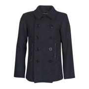 Blauwe Wollen Peacoat Jas Schott NYC , Blue , Heren