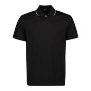 Zwarte Polo met Gouden Afwerking Versace , Black , Heren