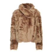 Beige Winterjas Damesmode Yves Salomon , Beige , Dames