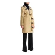 Omkeerbare wollen jas met revers Burberry , Beige , Dames