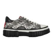 Python Print Lage Sneakers Love Moschino , Gray , Dames