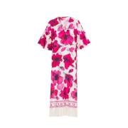 Zijden Caftanjurk Arty Flowers Carolina Herrera , Multicolor , Dames