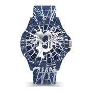 Blauwe Siliconen Quartz Analoog Horloge Police , Blue , Heren