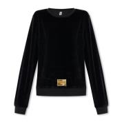 Velours sweatshirt Moschino , Black , Dames