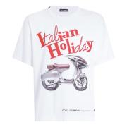 Optisch Wit T-Shirt Dolce & Gabbana , White , Heren