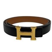 Pre-owned Leather belts Hermès Vintage , Black , Dames