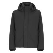 Zwarte Gewatteerde Jas met Afneembare Capuchon Woolrich , Black , Here...