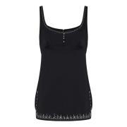 Zwarte top met kristallen Paco Rabanne , Black , Dames