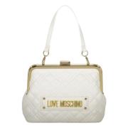 Gewatteerde Handtas met Afneembare Kettingriem Love Moschino , White ,...