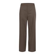 Klassieke Wijde Pijp Broek Major Brown Kaffe , Brown , Dames