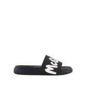 Rubberen bandslipper voor heren Alexander McQueen , Black , Heren