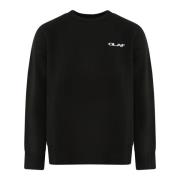 Gebreide Crewneck Trui Olaf Hussein , Black , Heren