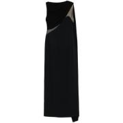 Zwarte Gedrapeerde Lange Mouw Jurk David Koma , Black , Dames