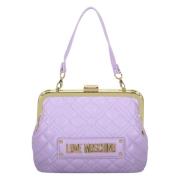 Gewatteerde Handtas met Afneembare Band Love Moschino , Purple , Dames