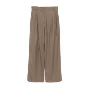 Wijde Broek in Zwart Tela , Brown , Dames