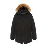 Winterjas met Kunstbont Capuchon Schott NYC , Black , Heren