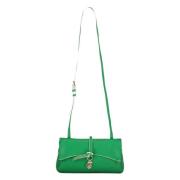 Flap Crossbody Tas met Applique Love Moschino , Green , Dames