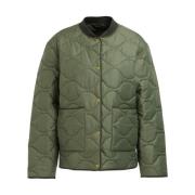 Gewatteerde olijfjack met logo Barbour , Green , Dames