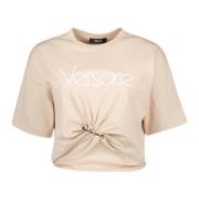 Veiligheidsspeld T-shirt Court Beige Versace , Beige , Dames