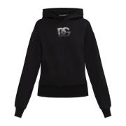 Sweatshirt met logo afgewerkt met glinsterende kristallen Dolce & Gabb...