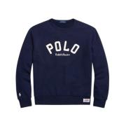 Geborduurd Logo Sweatshirt met Vilt Applicaties Polo Ralph Lauren , Bl...