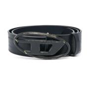 Oval D Logo Riem Diesel , Black , Heren