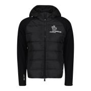 Gewatteerde nylon en gebreide jas Moncler , Black , Heren